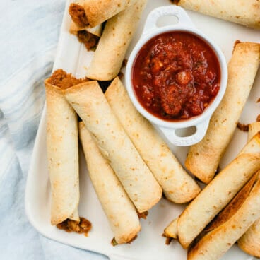 Baked flautas (taquitos)