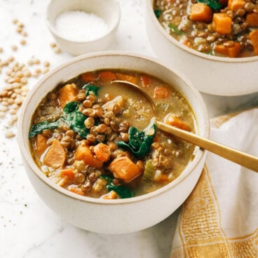 Sweet potato lentil soup