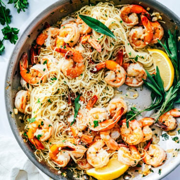 Garlic shrimp pasta